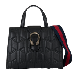 Dionysus Top Handle Bag, Leather, Black, 493075, S, 2*